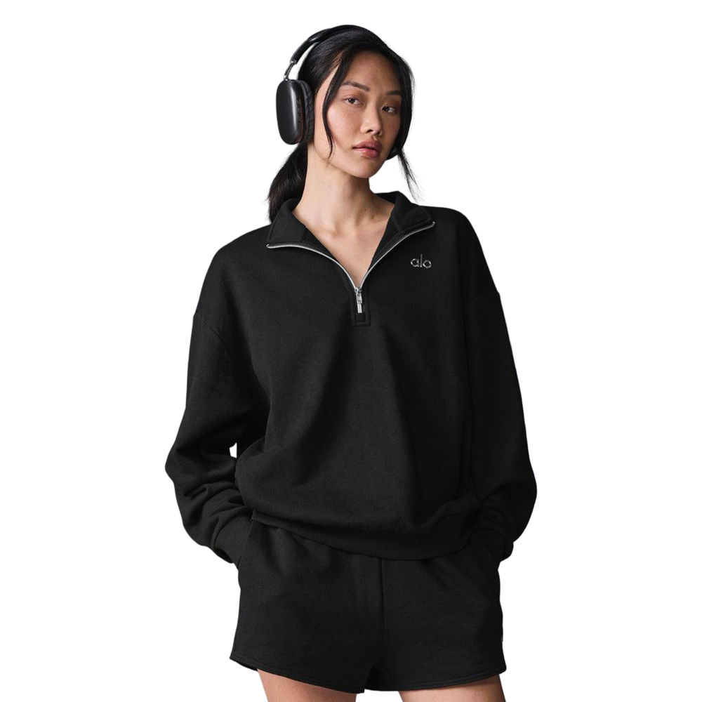 Sweat à col zippé noir