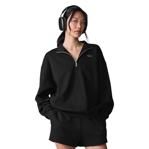 Sweat à col zippé noir